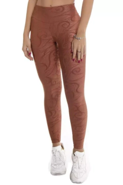 LEGGING MARROM COM TEXTURA
