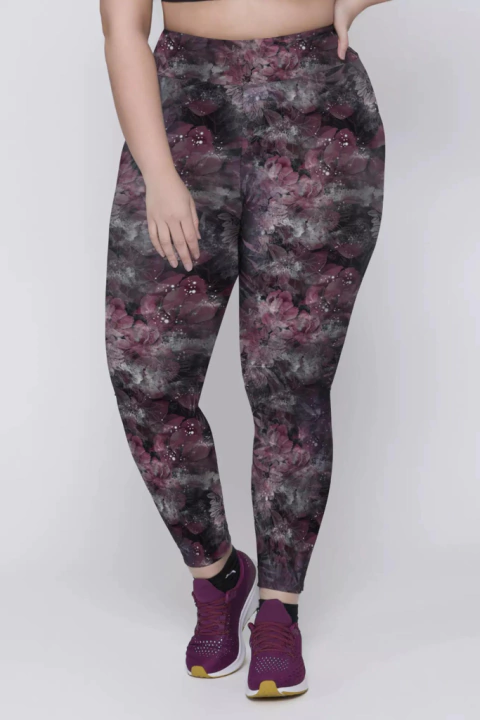 LEGGING PLUS SIZE ESTAMPADA VERMELHA