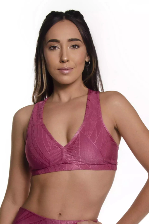 TOP TEXTURIZADO COM BOJO ROSA