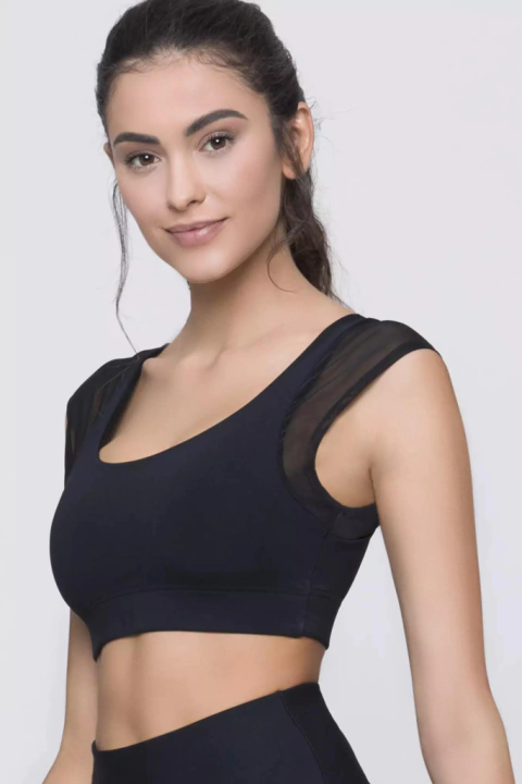 TOP COM BOJO E DETALHE EM TULE