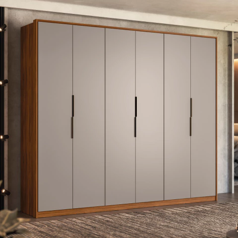 Guarda roupas casal de 2,67 com 6 portas e 6 gavetas cor 04 - comprar online