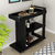 Bar com rodízios, porta-taças e espelho AMAZONAS Preto - Artely - comprar online