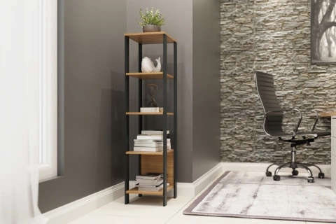 Estante com prateleiras de canto