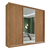 Guarda roupas 3 portas correr de 2,35 100% MDF com espelho cor flex - comprar online