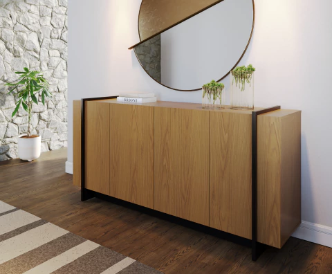 Buffet 4 portas de 1,60 com tubo metálico - comprar online