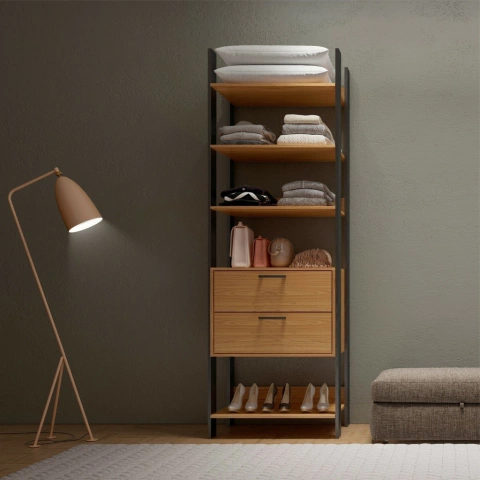 Closet 5 prateleiras e duas gavetas MDF