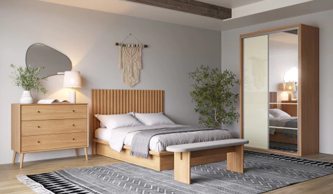 Guarda roupas de 1,40 100% MDF com espelho