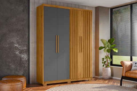 Guarda roupas de 1,75 4 portas e 2 gavetas 100% MDF cor 02 MP - comprar online