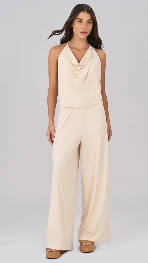 Saida Macacao Pantalona Off White