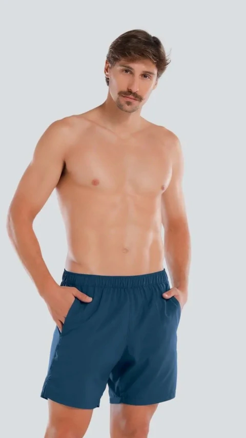 Shorts 2x1 Fitness Mash Azul Marinho