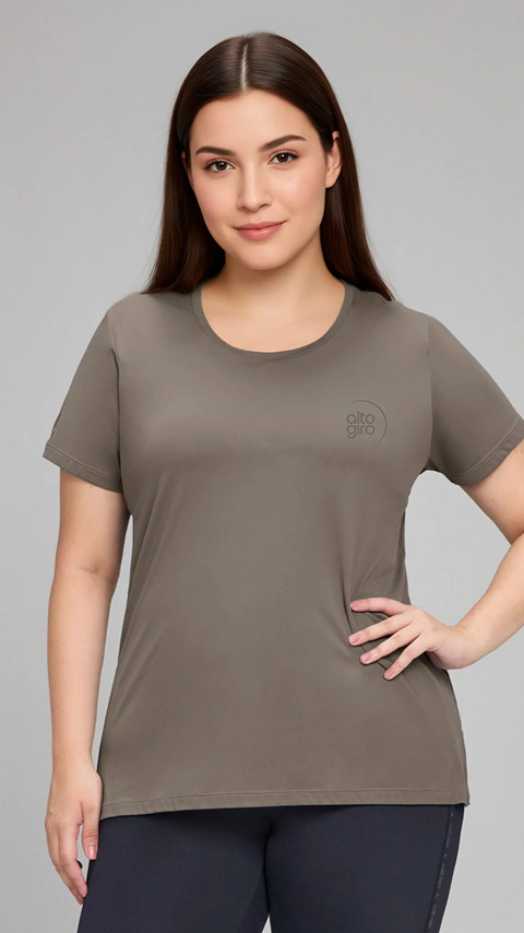 T-Shirt Estampas Plus Cinza Horizonte