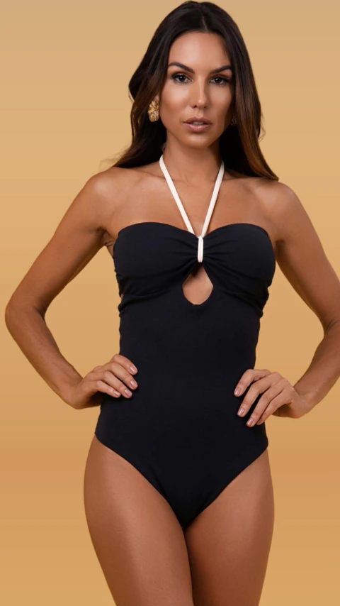 Maio Bicolor Tomara Que Caia Preto/Off White