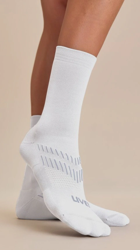 Meia Reflex Run Long Unissex Branco