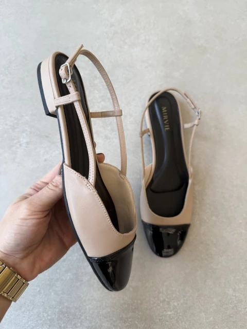 Sapatilha Slingback Bicolor