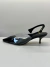Scarpin Slingback Preto Vinil Verniz Wetting Coração - MIRVIE Calçados