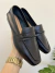 Mocassim Couro Preto Enfeite Trançado - comprar online