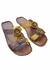 Chinelo em Couro Modelo Zilá Havana/ Amarelo - Sandálias Confort | Calçados Femininos em Couro Legítimo