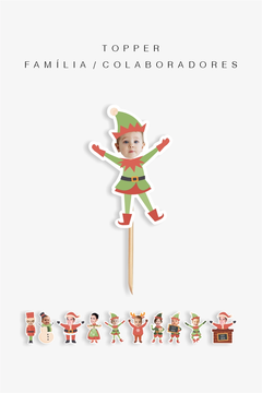 Topper temático Família/Colaboradores Personalizados - Natal - Copy+Arts - Papelaria Personalizada, Etiquetas Escolares e Produtos Exclusivos para Festas