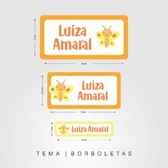 Etiqueta escolar tema borboleta
