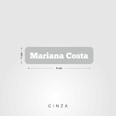 Etiqueta escolar tema cinza