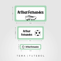 Etiqueta escolar tema futebol