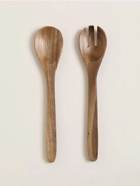 Set cuchara y tenedor acacia 30cm - comprar online