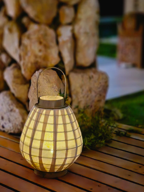 Fanal De bambu y Lino 30x23