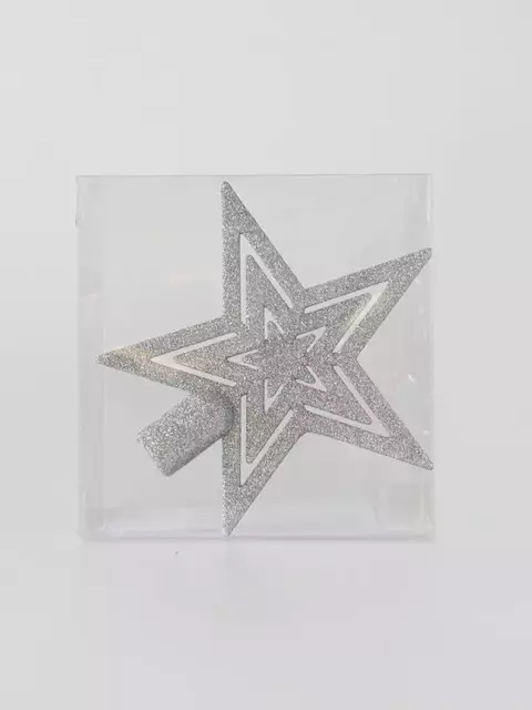 Estrella puntera árbol navideño 16,6 cm plateado
