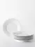 Plato postre stoneware daisy blanco x6 piezas