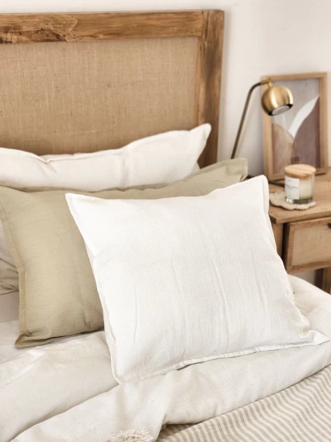 Funda de almohadon tussor off white (2 medidas) - comprar online
