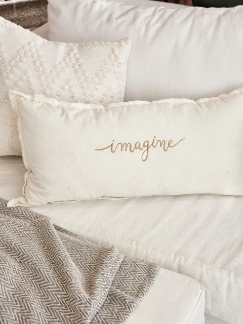 Almohadon con relleno imagine bordado natural- 35x70