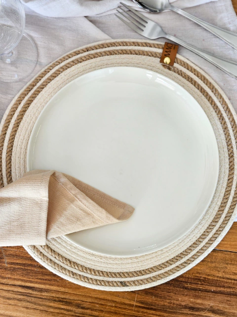 Individual algodon crudo con yute