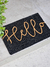Felpudo de coco impreso 40x60 cm hello negro/natural