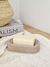 Jabonera con borde rayado - beige