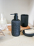 Dispenser simil piedra redondo 19cm negro - comprar online