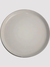Set x6 platos playos blanco borde gris brillante