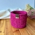 cachepô em crochê redondo - pink com pingente