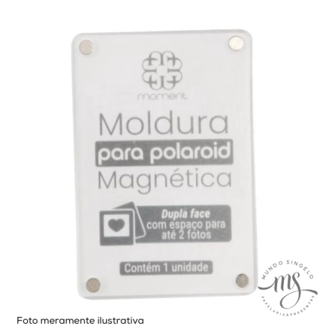 Moldura Polaroid Magnética Acrílico e Imã 9x6x0,55cm - Moment