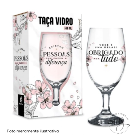 Taça Windsor de 330ml Tema Pessoas Que Fazem A Diferença - Brasfoot Presentes