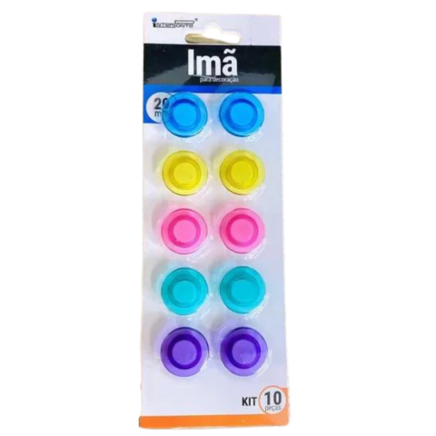 IMA DE GELADEIRA E QUADRO MAGNÉTICO 20MM PACOTE C/10 UN