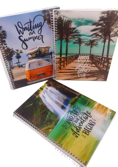 CADERNO UNIVERSITÁRIO ESPIRAL CAPA DURA 80F POSITIVE VIBES