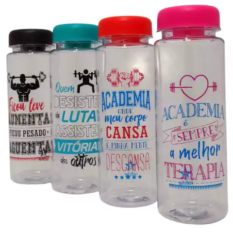 GARRAFA SQUEEZE FITNESS C/ FRASES 500mL