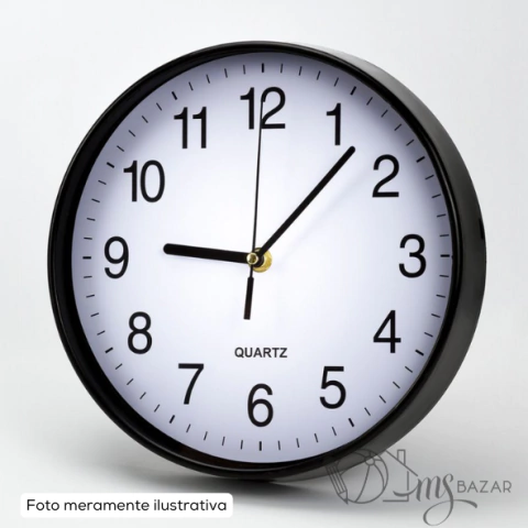Relógio de Parede Preto 30cm - Plast.co