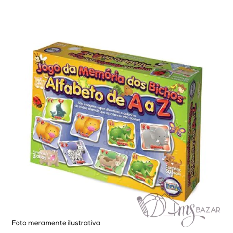 Jogo da Memória dos Bichos Alfabeto de A à Z - Toia