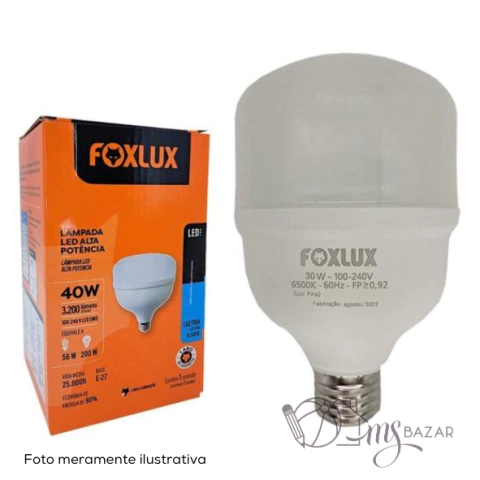 Lâmpada Bulbo LED 40W 6500K Branco Frio - FoxLux