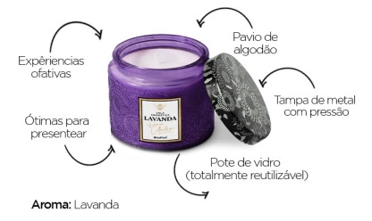 Vela Aromática Individual Lavanda - Brasfoot