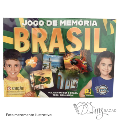 Jogo da Memória Brasil de 50 Peças - Toia