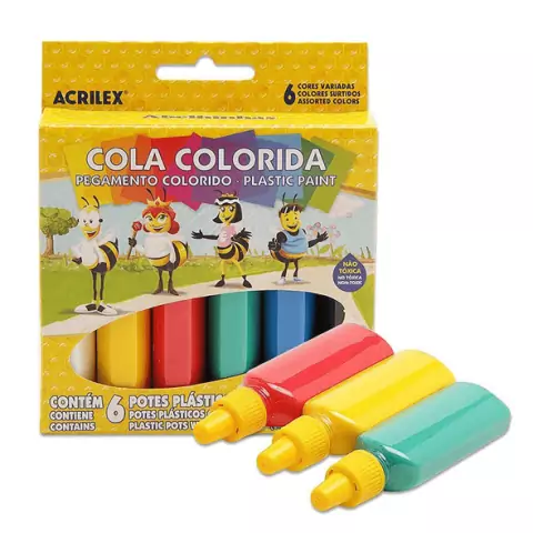 Cola colorida Com 6 cores 23g - Acrilex