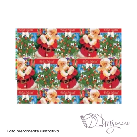 Folha de Papel Para Presente Tema Natalino 63g 96X66cm - Diversos