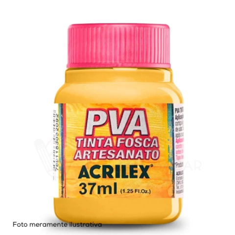 Tinta PVA Fosca Para Artesanato 37ml Amarelo Ouro 505 - Acrilex
